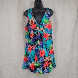 Swimsuits For All One Piece Swim Dress Swimsuit Bathing Suit Plus Size 26 NEW